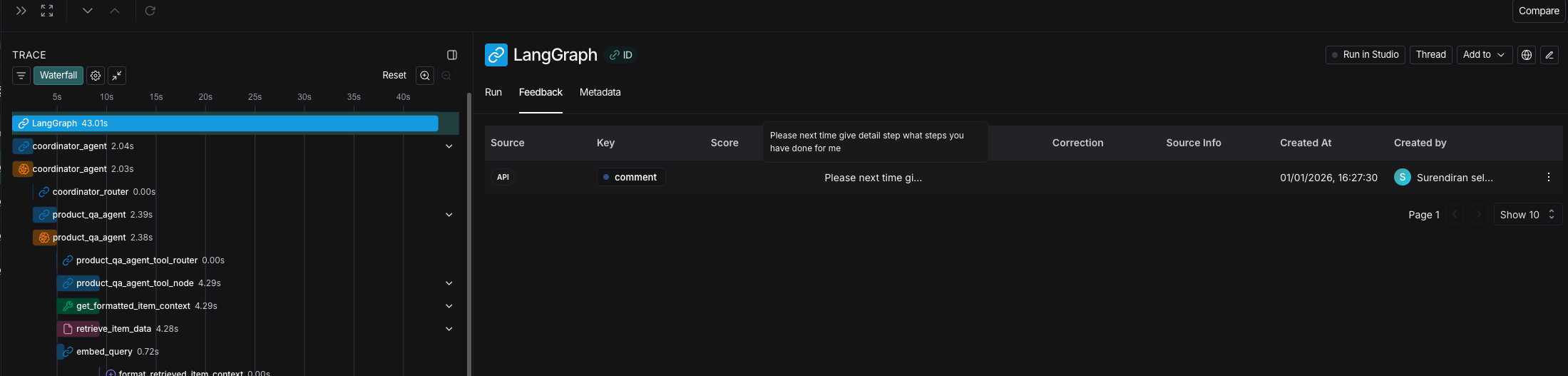 LangSmith Feedback Integration